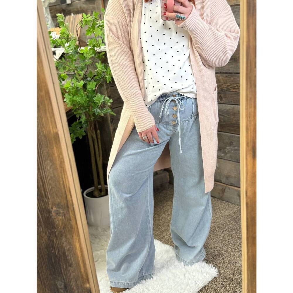 NEW BIBI isla denim pants - plus in light blue